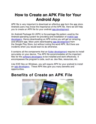 how to create an apk file for your android
