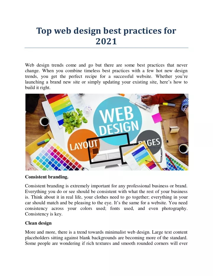 top web design best practices for 2021