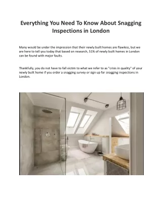 Everything You Need To Know About Snagging Inspections in London