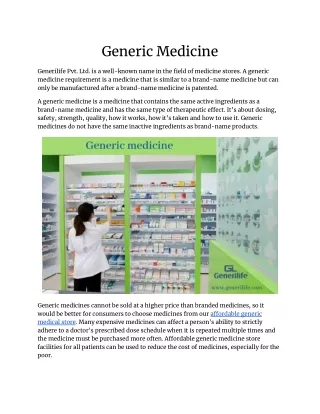 generic medicine