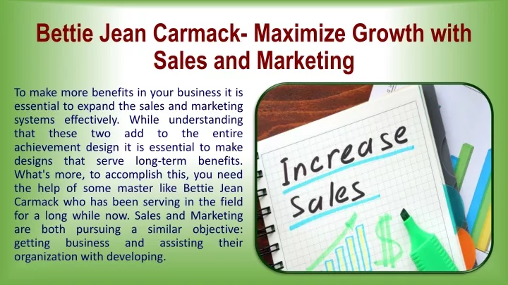 bettie jean carmack maximize growth with sales and marketing