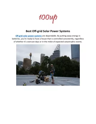 Best Off-grid Solar Power Systems