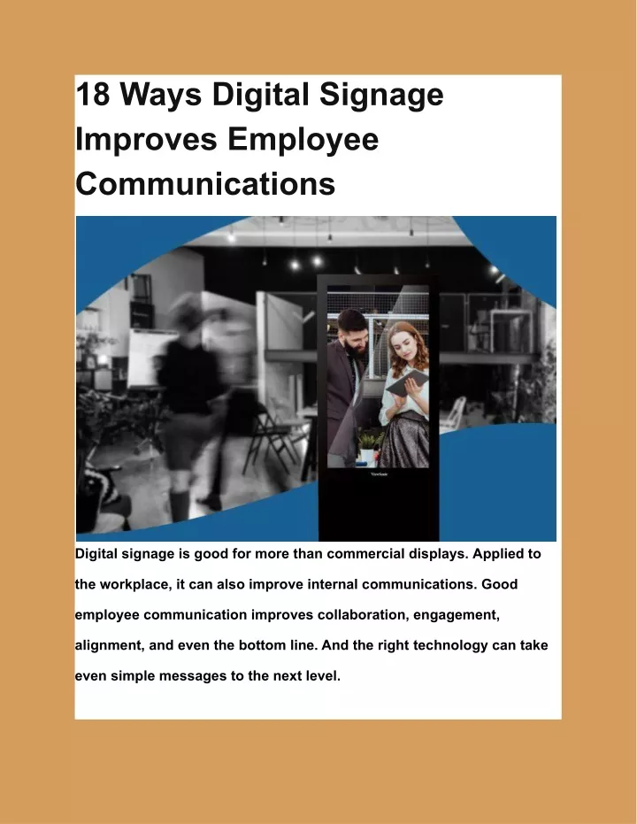 18 ways digital signage improves employee