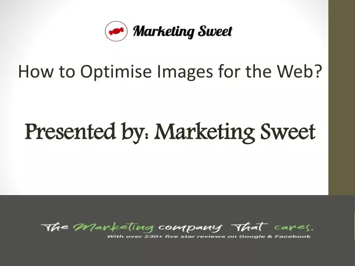 how to optimise images for the web presented