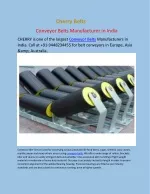 Conveyor Belts Manufacturer in India - slide 1