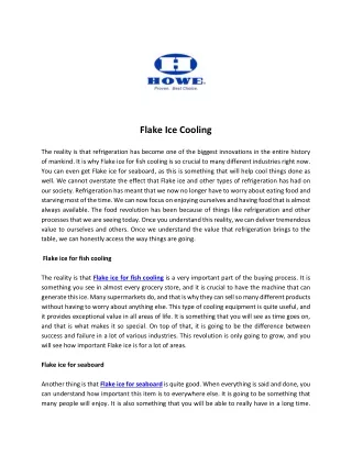 flake ice cooling