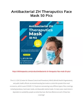 Antibacterial ZH Theraputics Face Mask 50 Pics