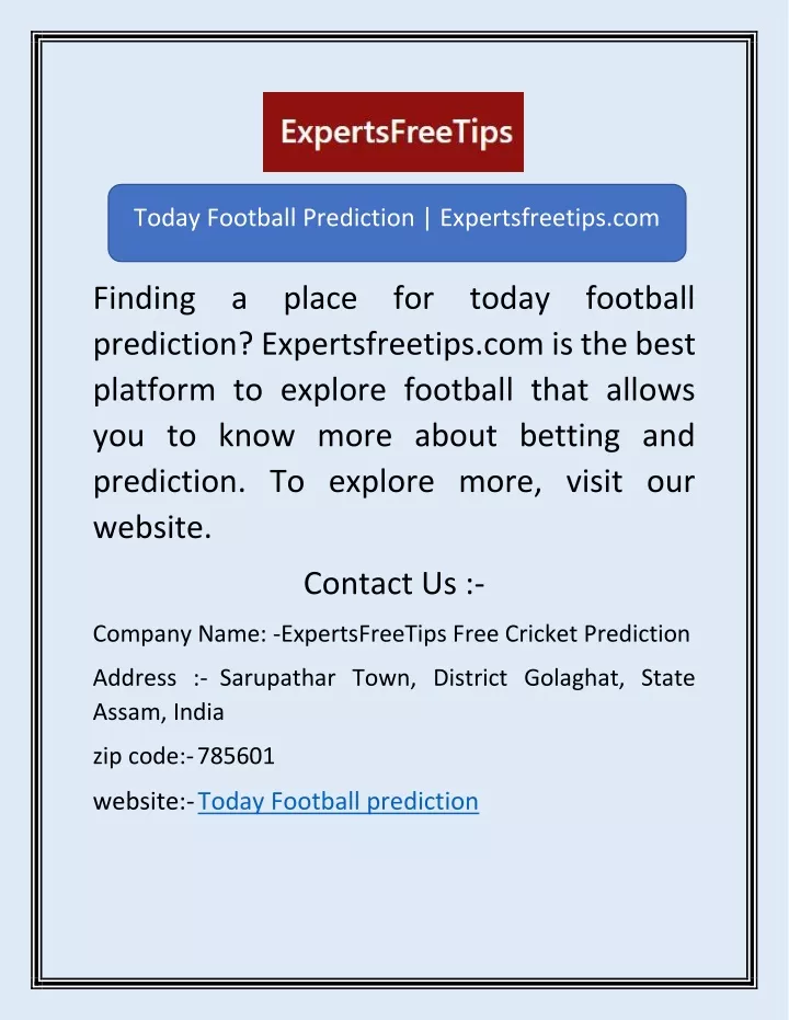 today football prediction expertsfreetips com