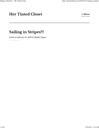 Sailing in Stripes!!! – Her Tinted Closet
