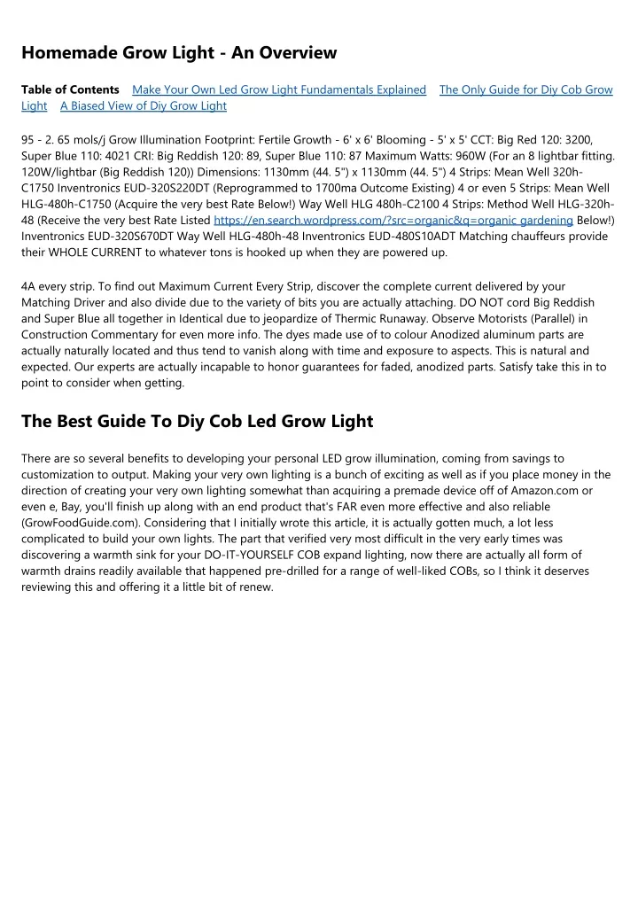 homemade grow light an overview