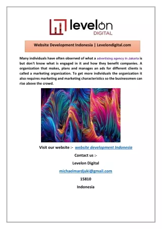 website development indonesia levelondigital com