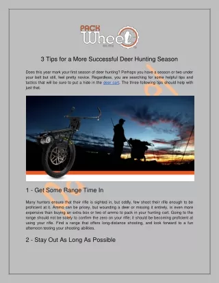 3 Tips for a More Successful Deer Hunting Season