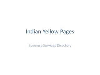 Indian Yellow Pages - Best Business Services Directory
