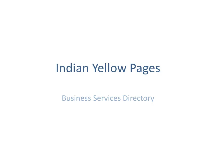 indian yellow pages