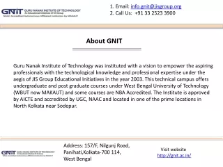 email info gnit@jisgroup org call us 91 33 2523