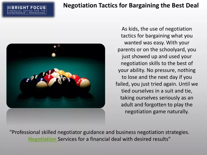 negotiation tactics for bargaining the best deal