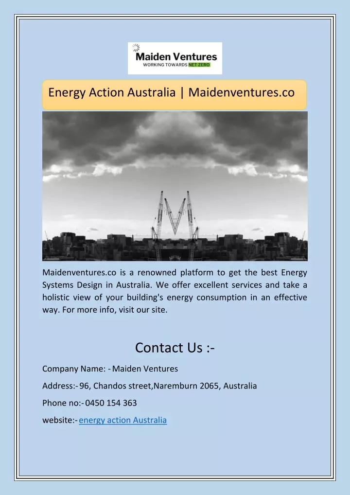 energy action australia maidenventures co