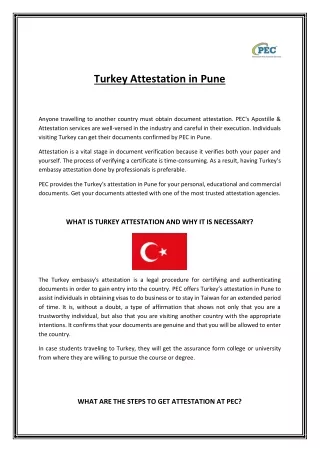 Turkey Attestation in Pune