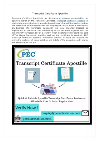 transcript certificate apostille