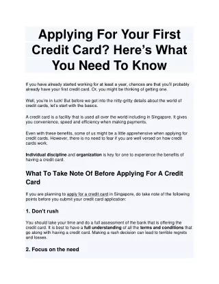 applying for your first credit card here s what