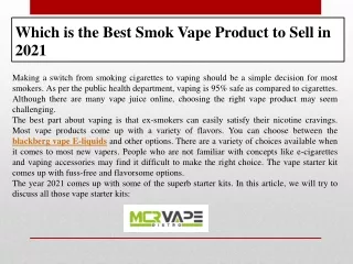 Which is the Best Smok Vape Product to Sell in 2021