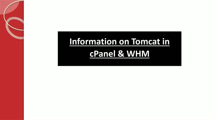 information on tomcat in cpanel whm
