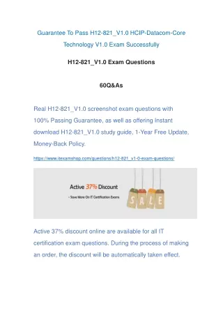 guarantee to pass h12 821 v1 0 hcip datacom core