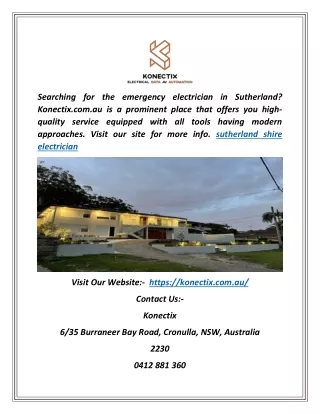 Sutherland Shire Electrician | Konectix.com.au