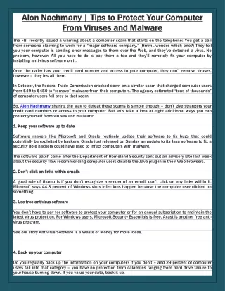 Alon Nachmany Tips to Protect Your Computer From Virus and Malware