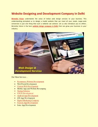 Website Designing and Development Company in Delhi