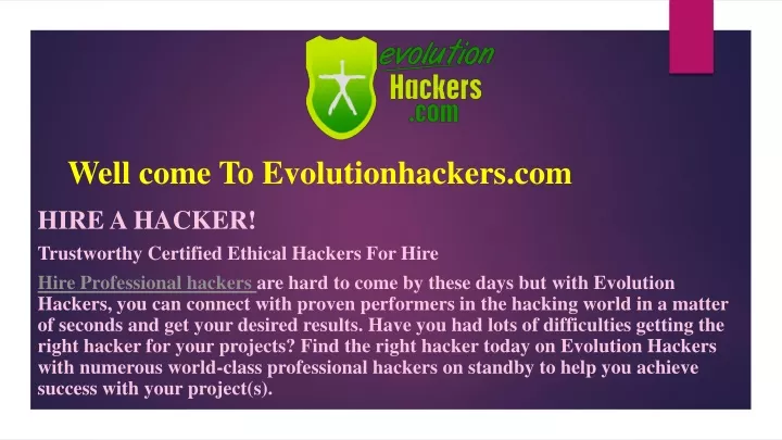 well come to e volutionhackers com