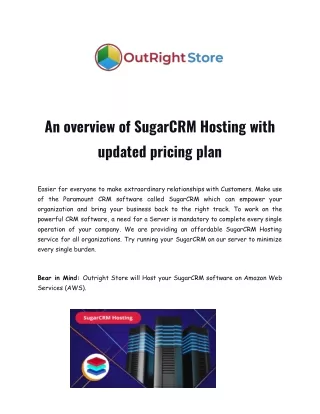 SugarCRM Hosting features to understand