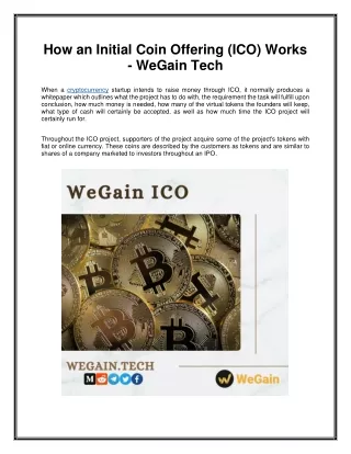 how an initial coin offering ico works wegain