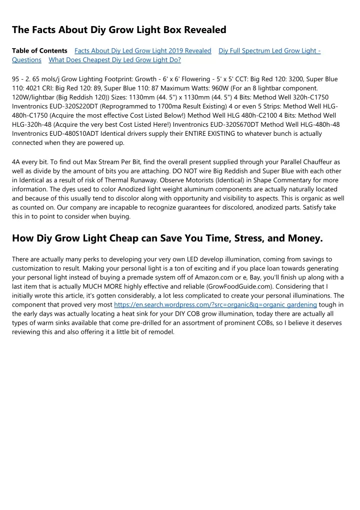 the facts about diy grow light box revealed