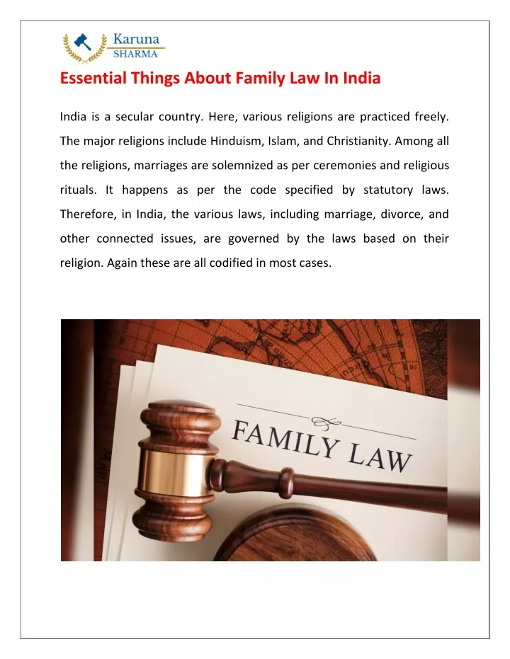 essential things about family law in india