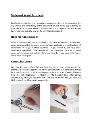 Trademark Apostille in India
