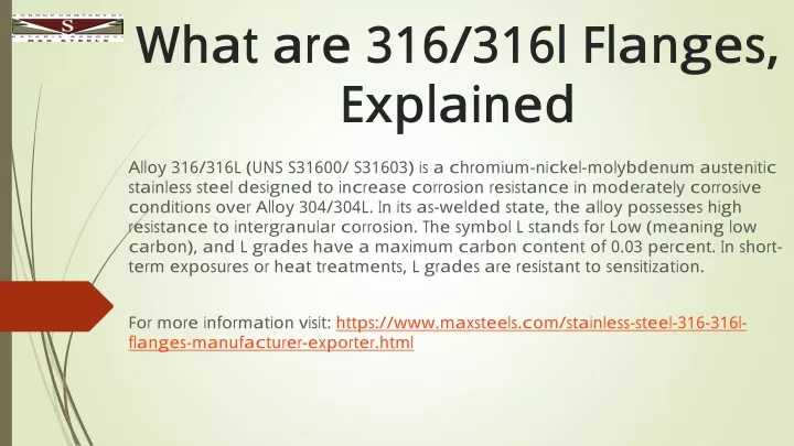 what are 316 316l flanges explained