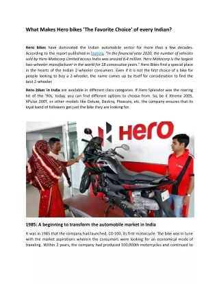 What MakeHero bikes is Ths Hero bikes 'The Favorite Choice' of every Indian.docx