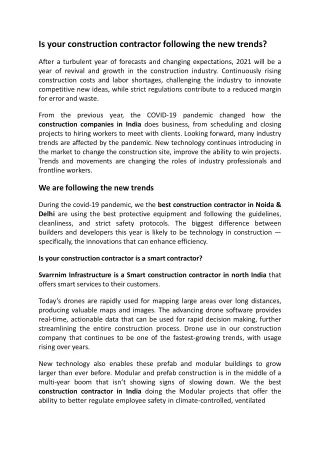 is your construction contractor following