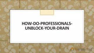 how do professionals unblock your drain