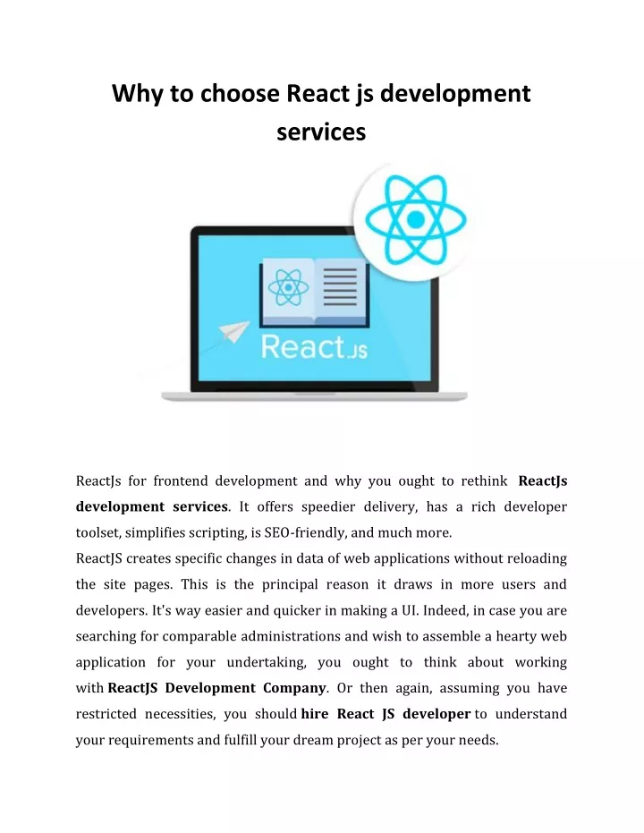 why to choose react js development services