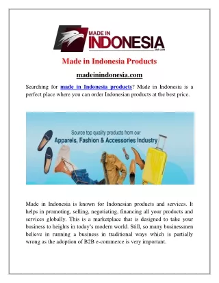 Made in Indonesia Products