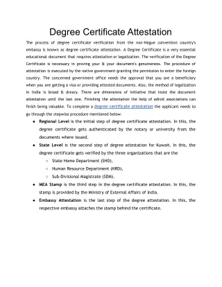 degree certificate attestation