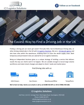 The Easiest Way to Find a Driving Job in the UK