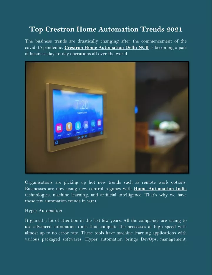 top crestron home automation trends 2021