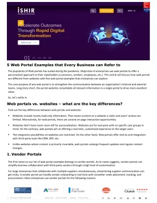 5 web portal examples that every business