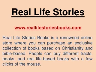 Real Life Stories Ultimate Treasure of God’s Life Inspire Books