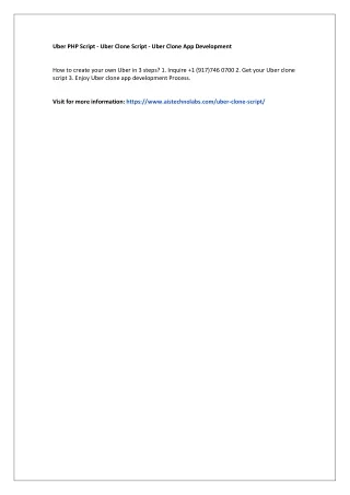 Uber PHP Script - Uber Clone Script - Uber Clone App Development