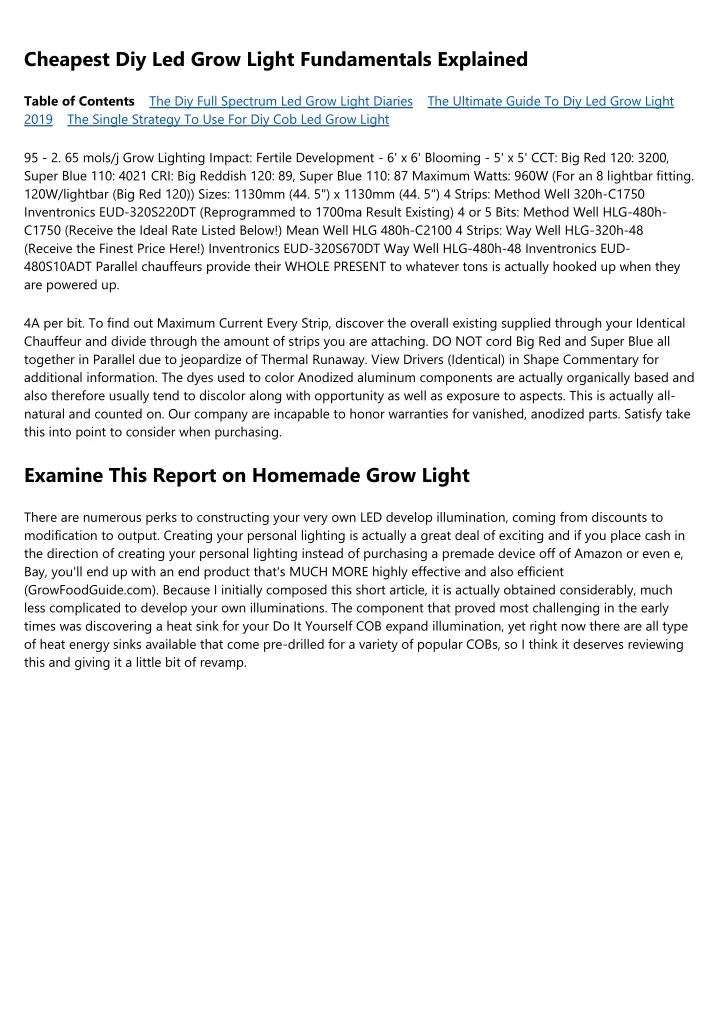 cheapest diy led grow light fundamentals explained