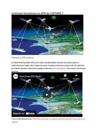 Comment ça marche un GPS de voiture
